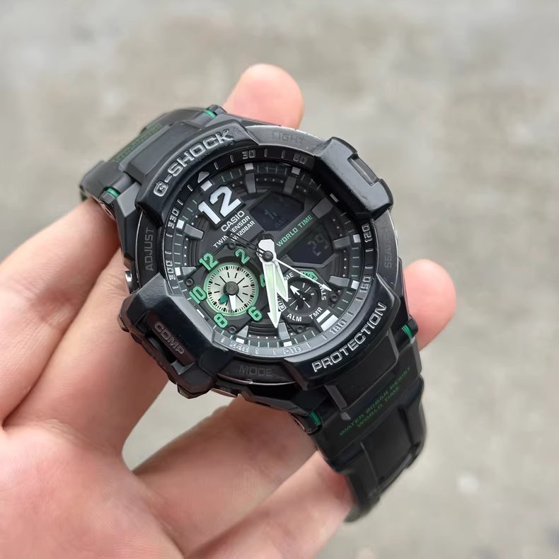 Casio G-Shock GA-1100 Black Green Watch