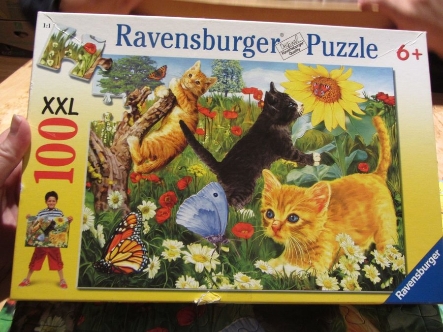 XXL 100 Bitar Pussel Ravensburger Katter Fjäril Barnpussel