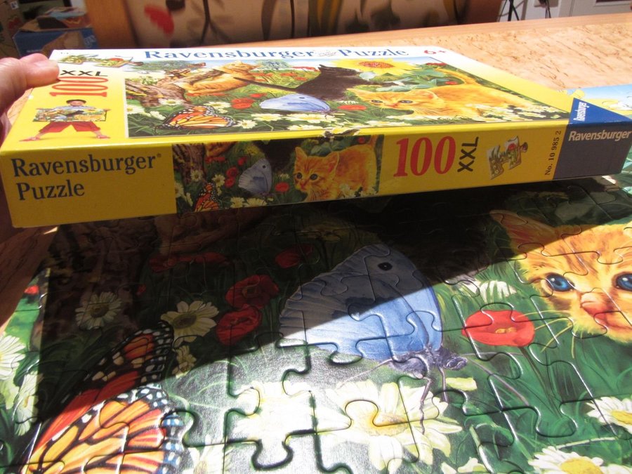 XXL 100 Bitar Pussel Ravensburger Katter Fjäril Barnpussel