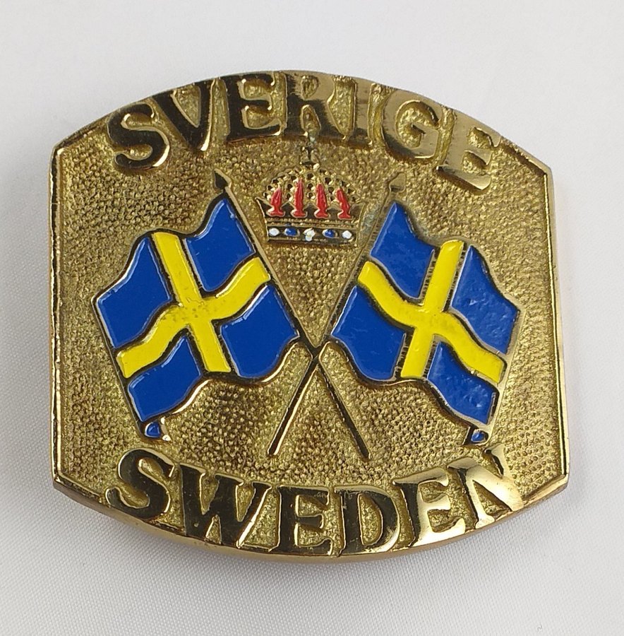 Nytt Bältesspänne Sverige Sweden Flagga Flaggor Beltbuckle Emblem Spänne