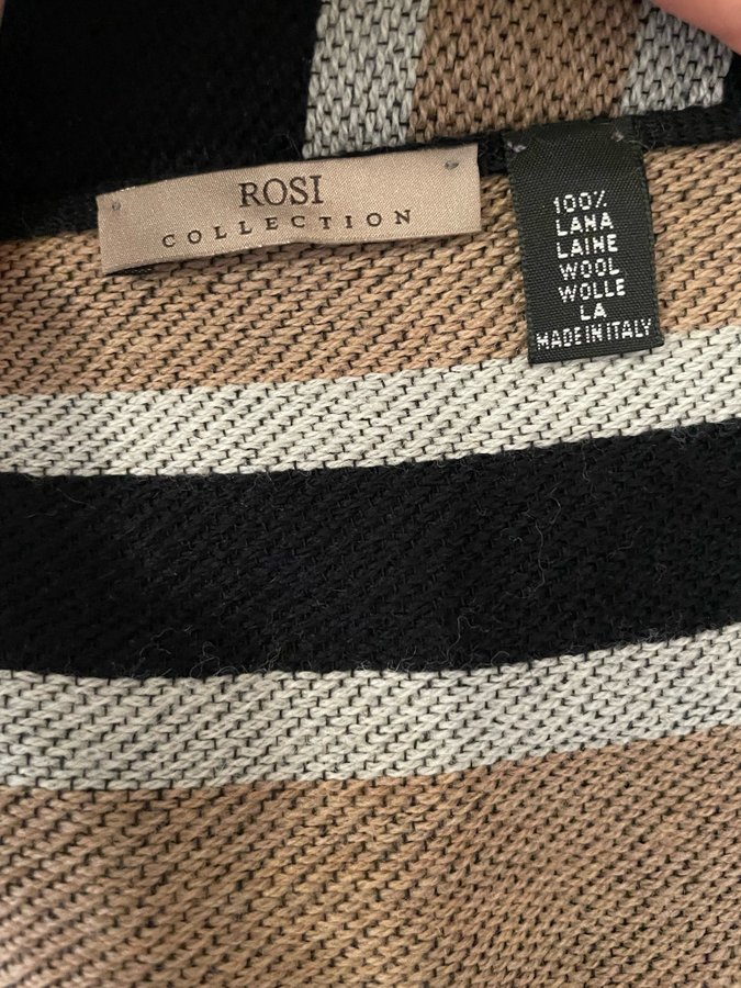 Rosi Collection svart, beige och grå halsduk (100% ull)