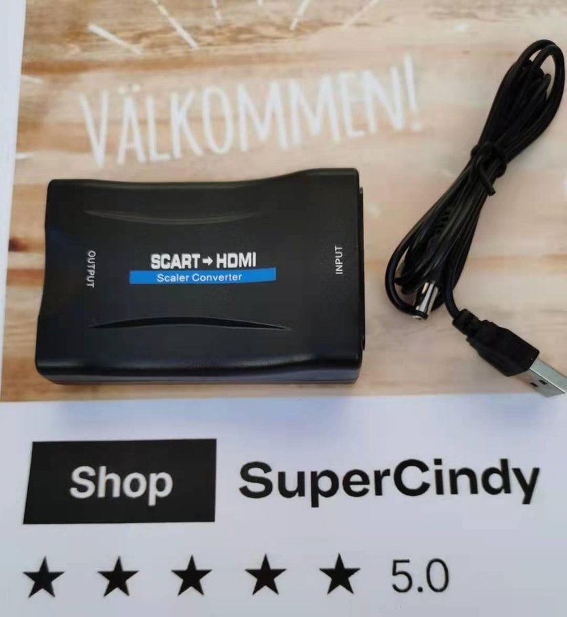 SCART till HDMI-adapter 1080P HD Video Audio