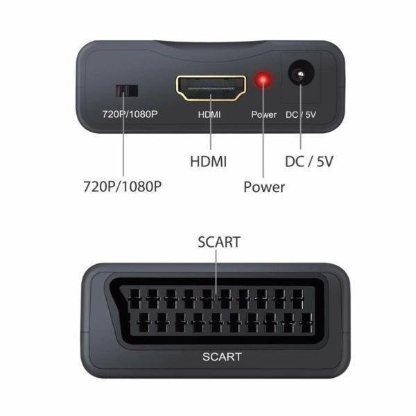 SCART till HDMI-adapter 1080P HD Video Audio