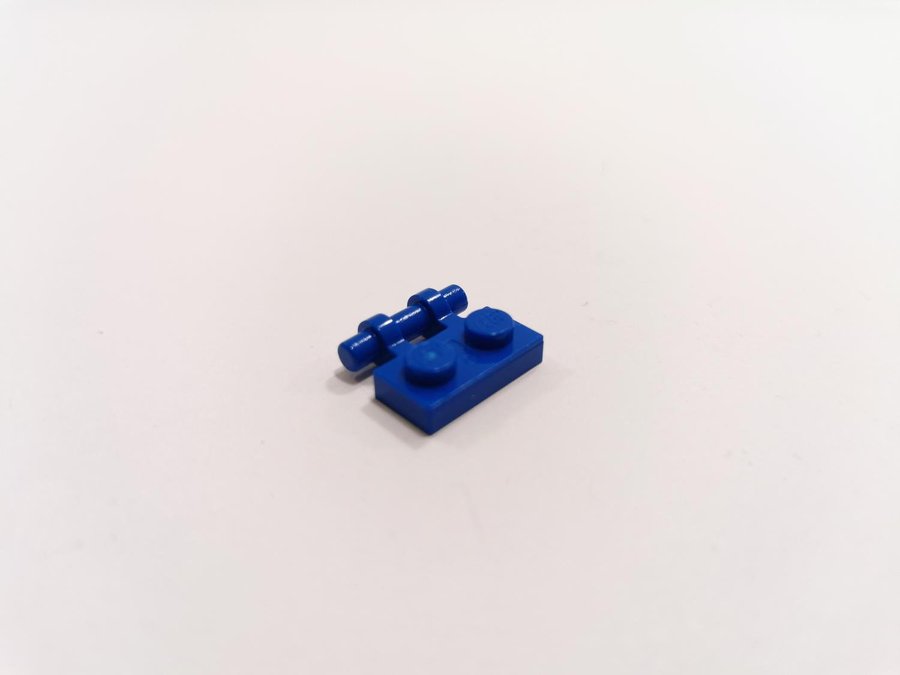 Lego - plate - modified - handles on side - 1x2 - part 2540 - blå