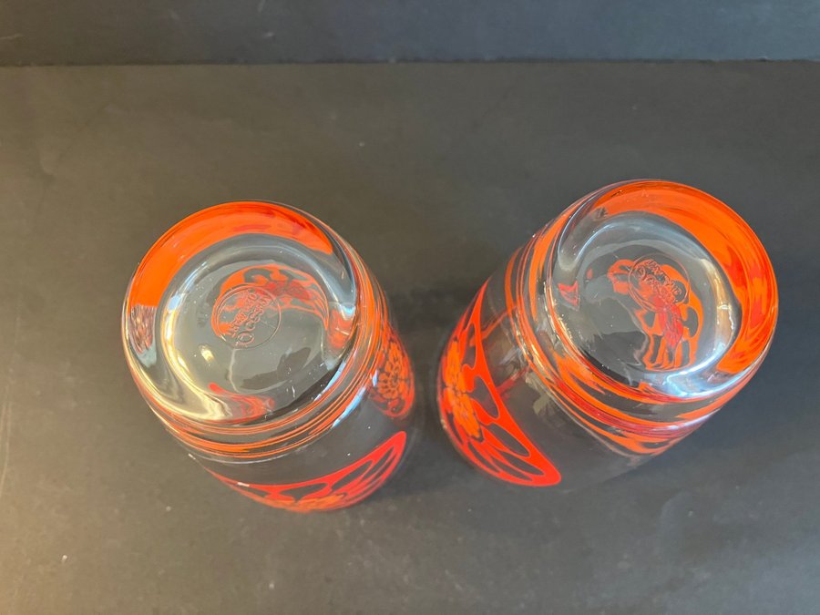 2 st höga glas JUICY SAGAFORM SWEDEN etikettmärkta fint skick