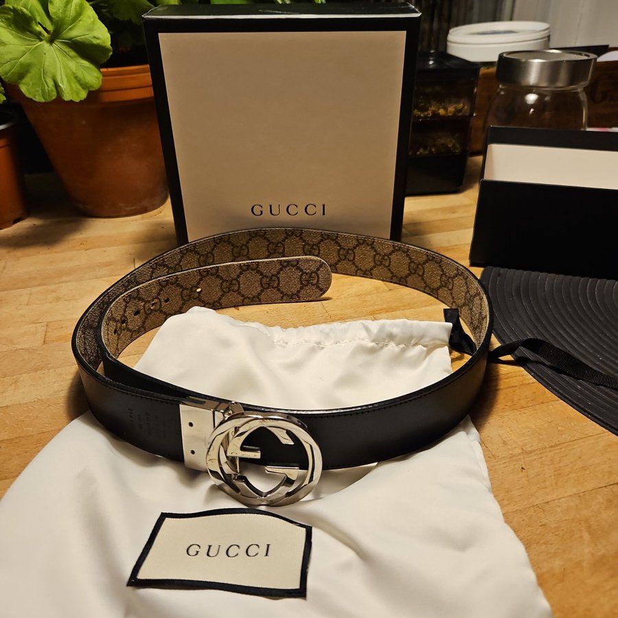 Gucci svart bälte