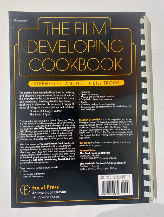 The Film Developing Cookbook S. Anchell  B. Troop