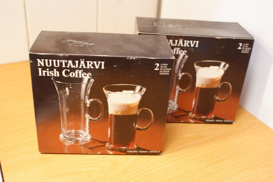 4 st Irish coffee glas Nuutajärvi Arabia Finland vintage Design HEIKKI ORVOLA