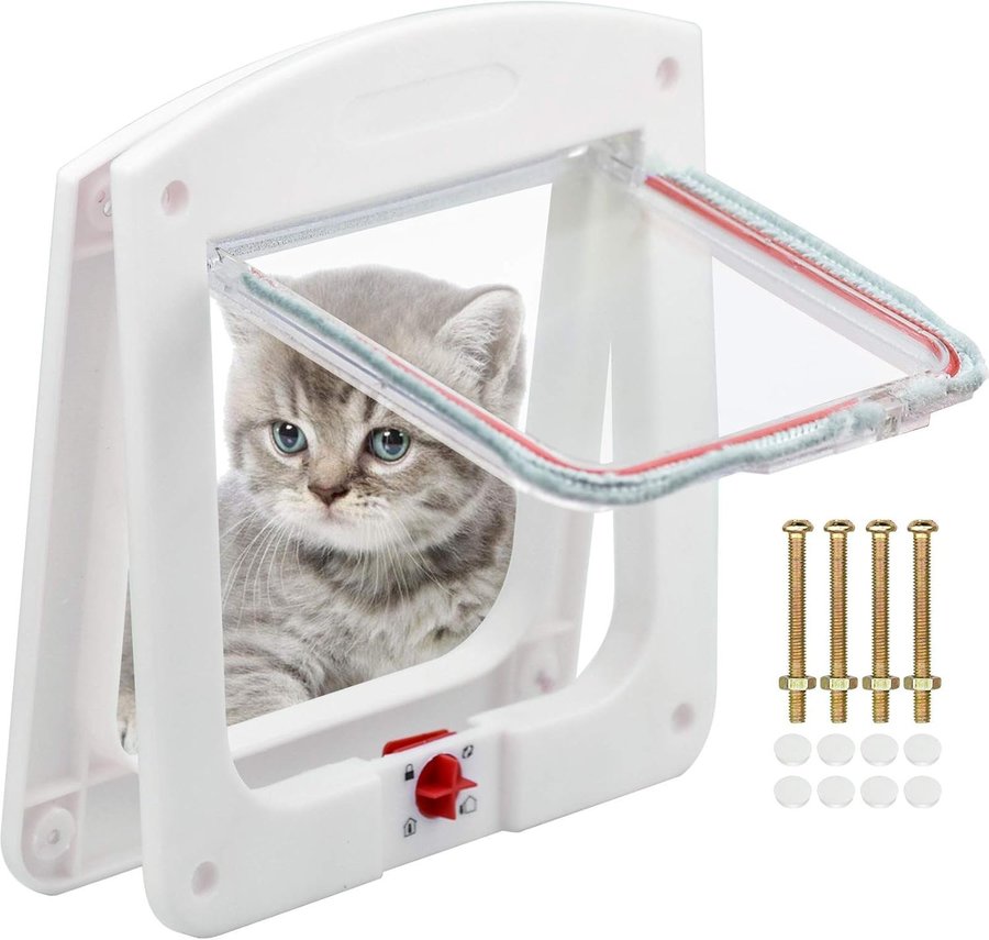 BID! Pet Door, Classic Cat Flap with 4 Way Locking! New!