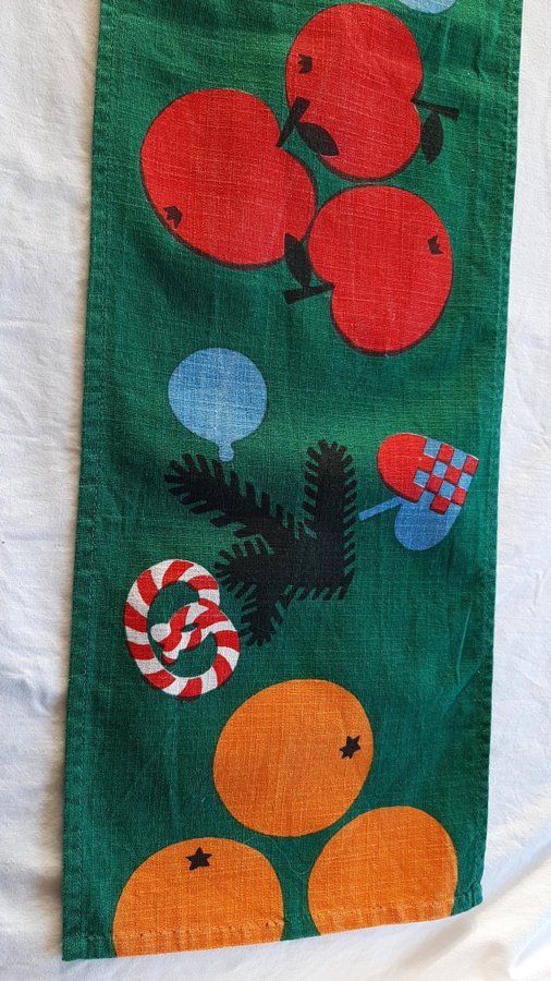 TRYCKT JULDUK JULGOTT GAMLESTADEN LÖPARE RETRO 145 X 18,5 CM I FINT SKICK