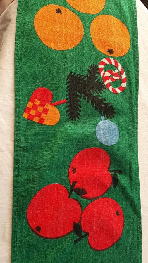 TRYCKT JULDUK JULGOTT GAMLESTADEN LÖPARE RETRO 145 X 18,5 CM I FINT SKICK