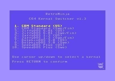 Menystyrd kernalswitch med JiffyDOS för C64 (longboard)