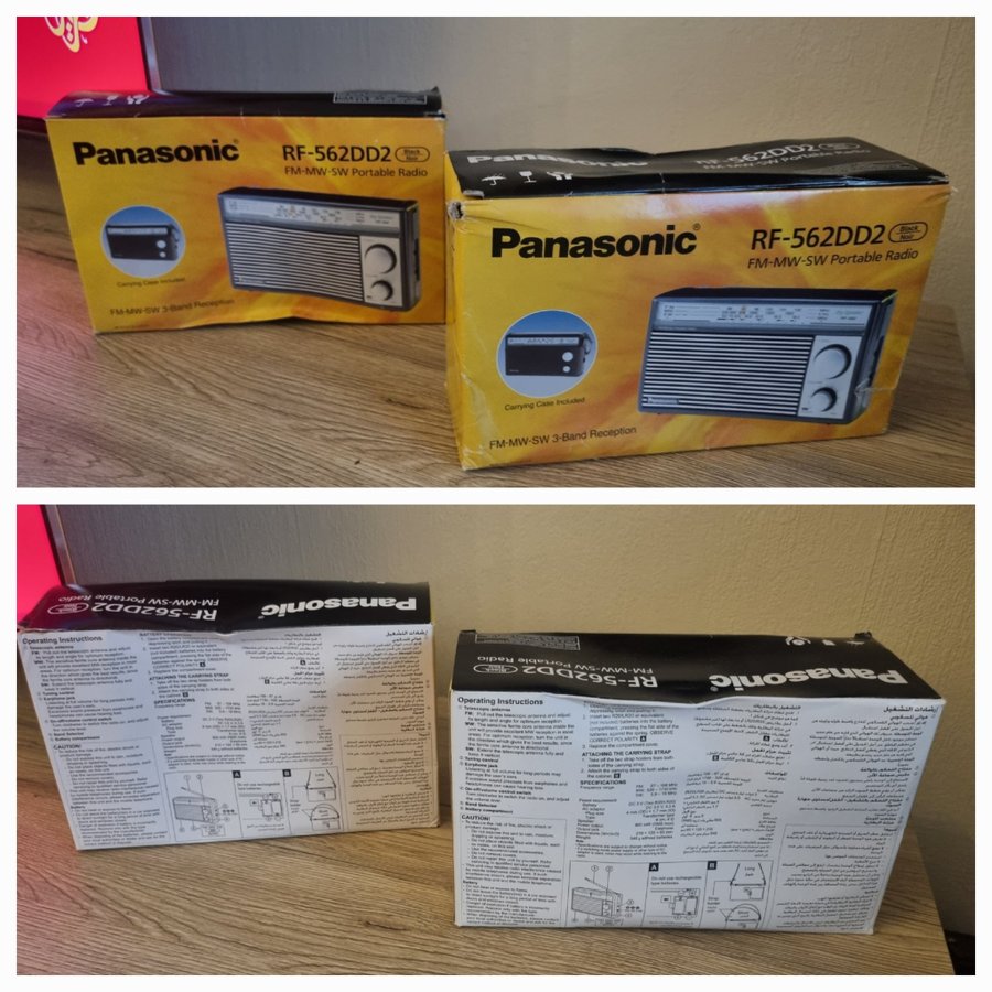 2 st. Panasonic Radio RF-562DD2 Oöppnade helt nya, 3 band