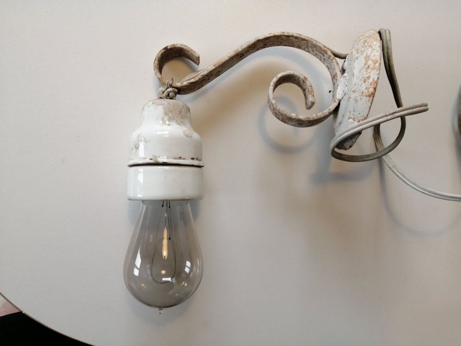 Vintage hjemmelavet væg lampe retro