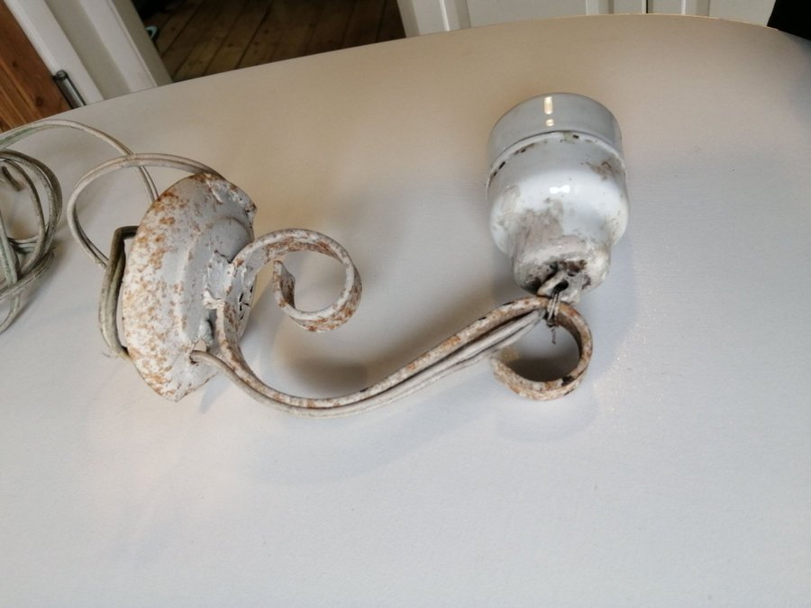 Vintage hjemmelavet væg lampe retro