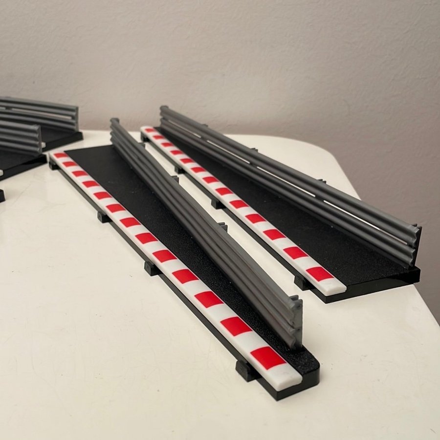 Hornby Race Track 6x Delar Scalextric Sladdzoner Svarta för R2 Kurva Ytterkant