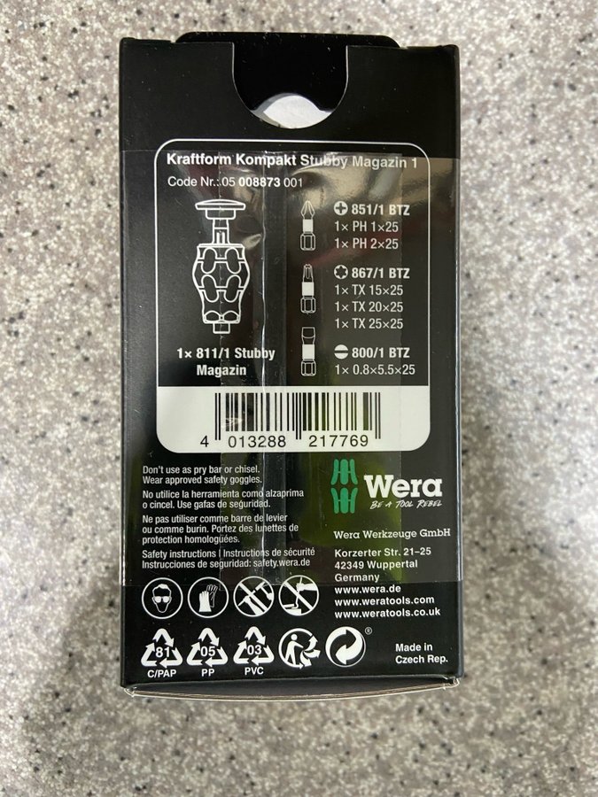 Wera KK Stubby Magazin 1 7 tlg/pcs