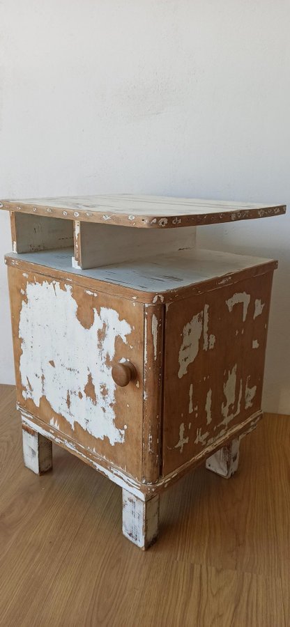 Vintage Wooden Nightstand with Shelf