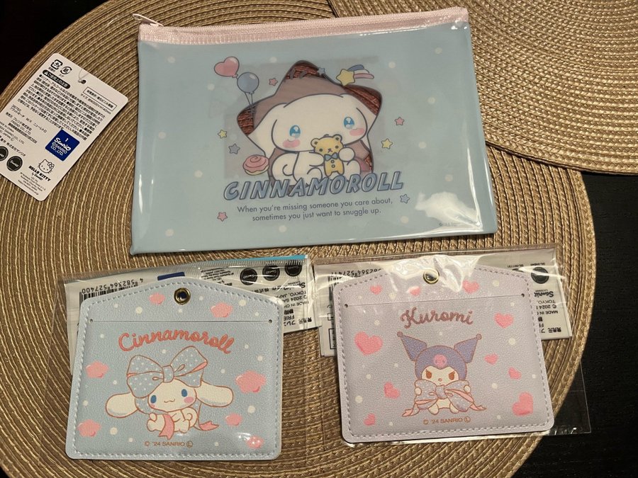 Cinnamoroll och Kuromi kortfodral + neccessär