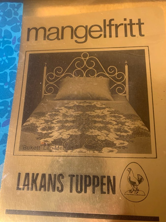 2 st Retro påslakan TURKOS blommor mönster 70-tal vintage design Lakans Tuppens