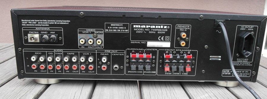 Marantz Audio/Video surround receiver SR-66; Vintage : 1996 model;+ fjärkontroll