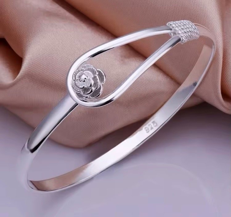 Vackert 925 Silver armband / Bangle / Ros