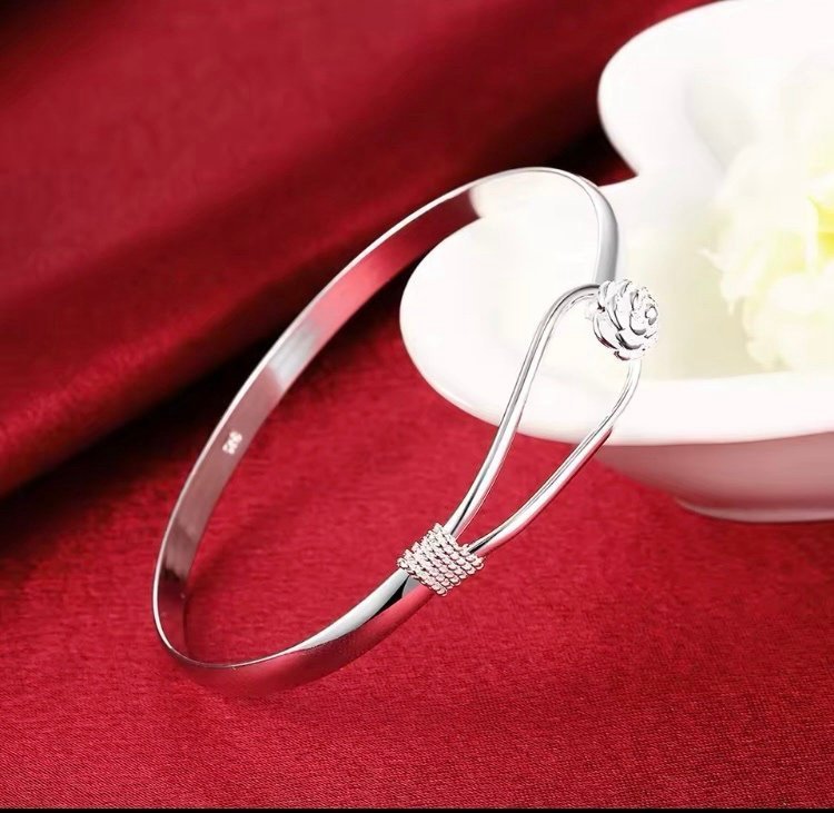 Vackert 925 Silver armband / Bangle / Ros