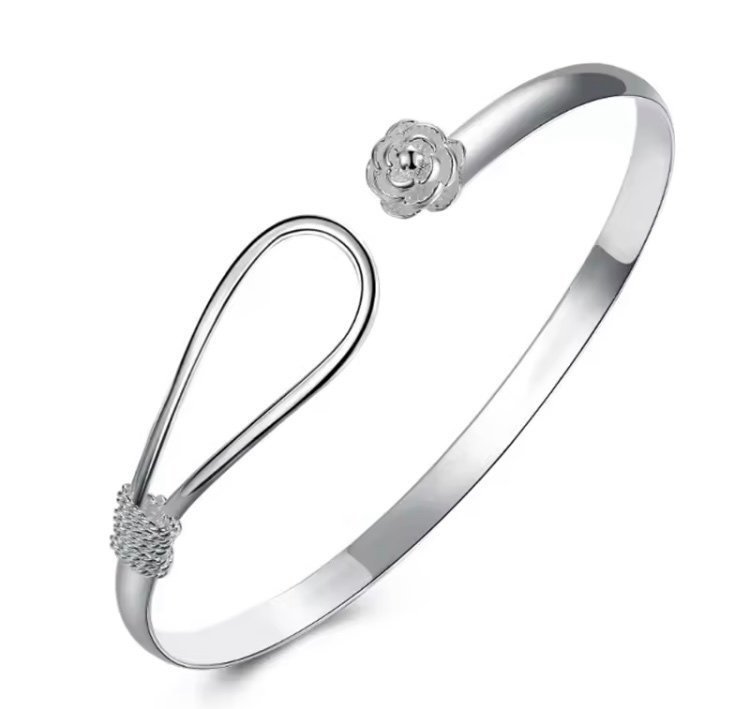 Vackert 925 Silver armband / Bangle / Ros