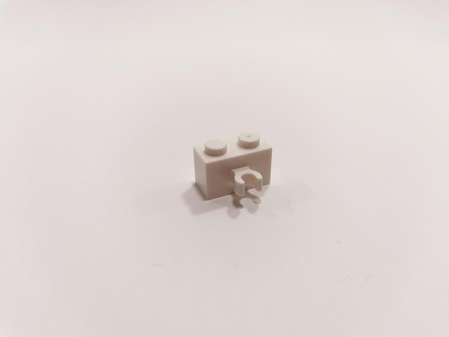 Lego - brick - modifierad - klo - 1x2 - part 30237b - vit