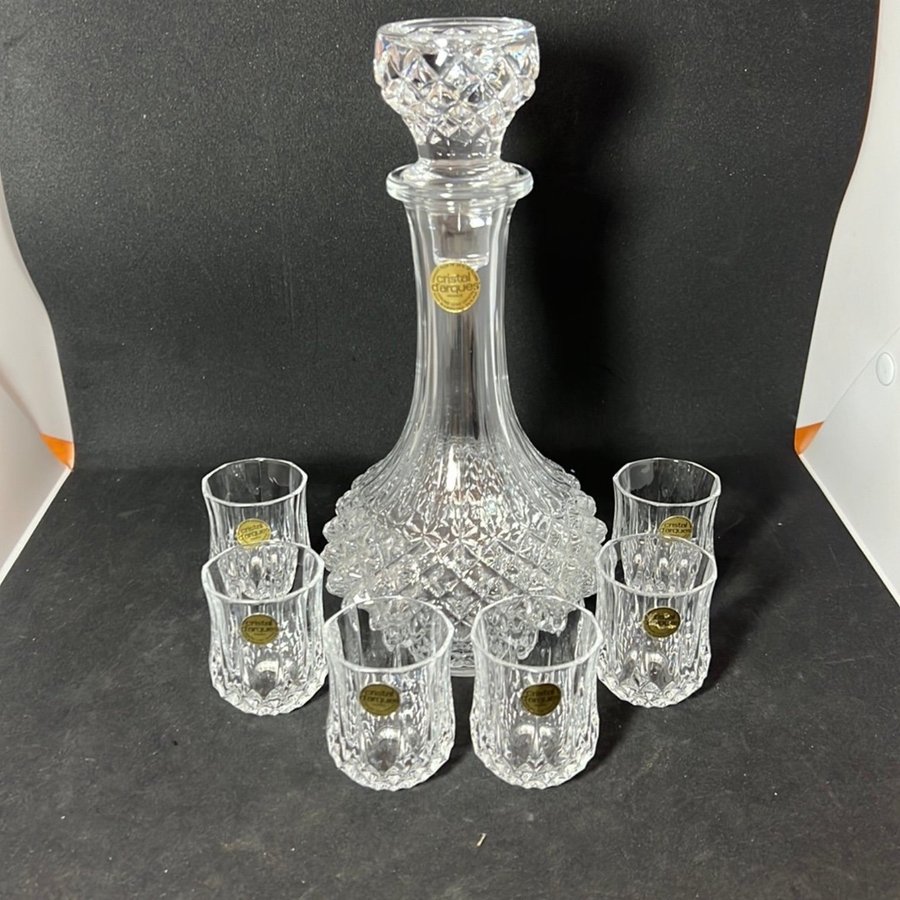 Kristallkaraff  6 glas - Cristal d'Arques