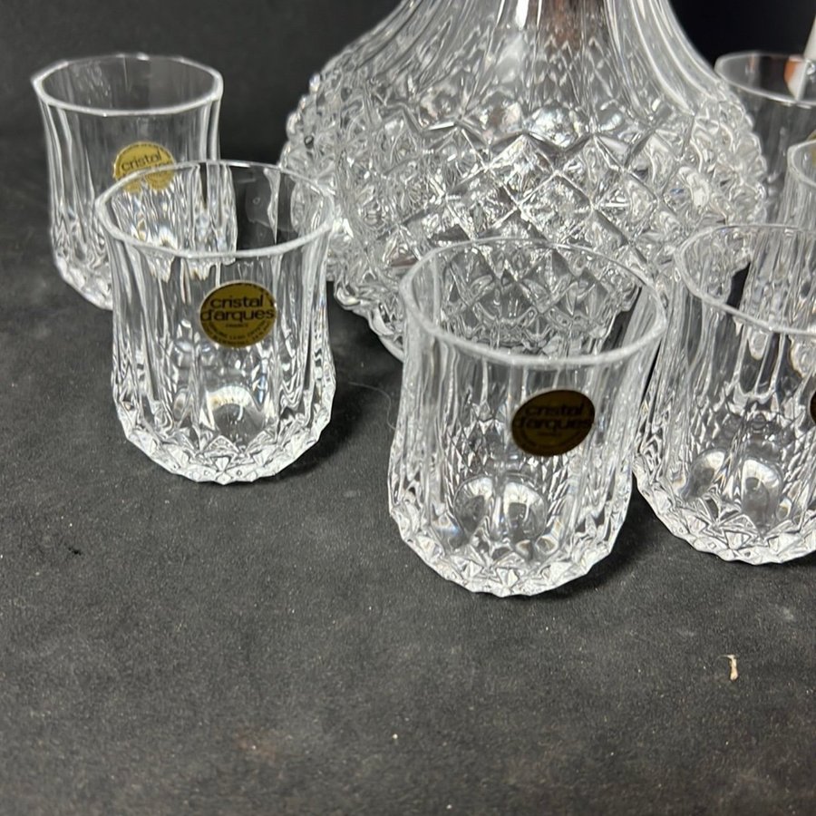 Kristallkaraff  6 glas - Cristal d'Arques