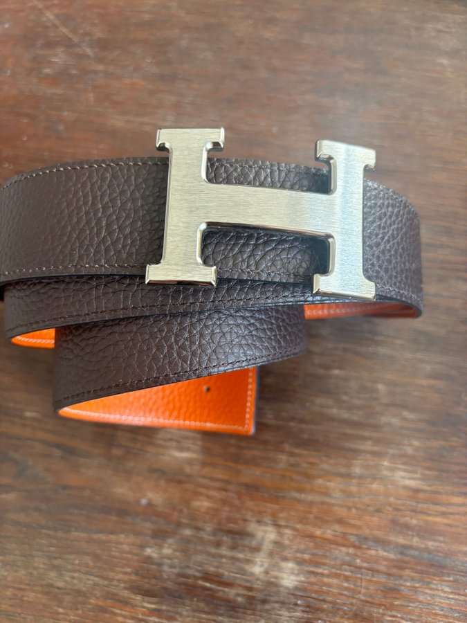 Authentic Hermès brown and orange belt in a perfect condition