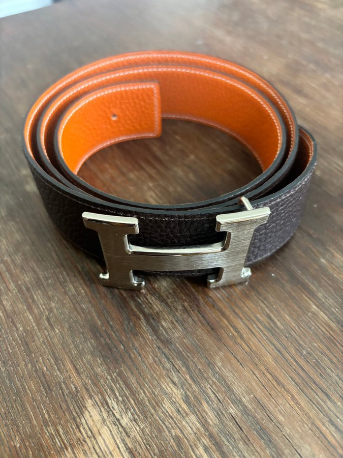 Authentic Hermès brown and orange belt in a perfect condition