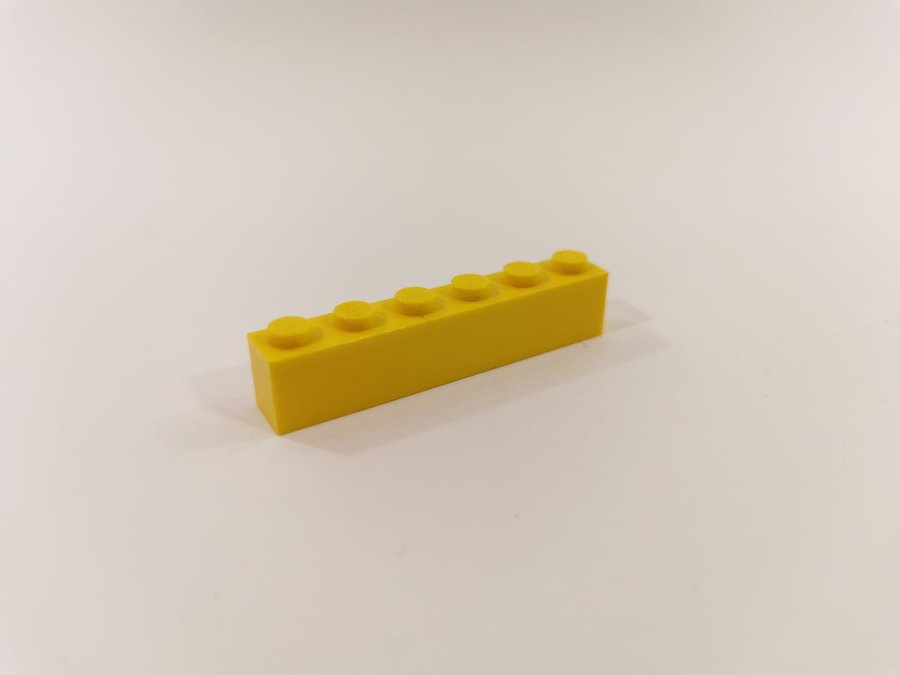 Lego - brick - bas - 1x6 - part 3009 - gul