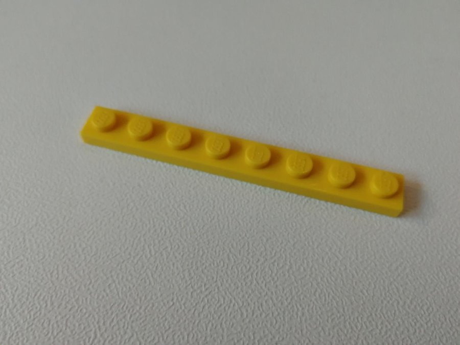 Lego - plate - platt - bas - 1x8 - part 3460 - gul