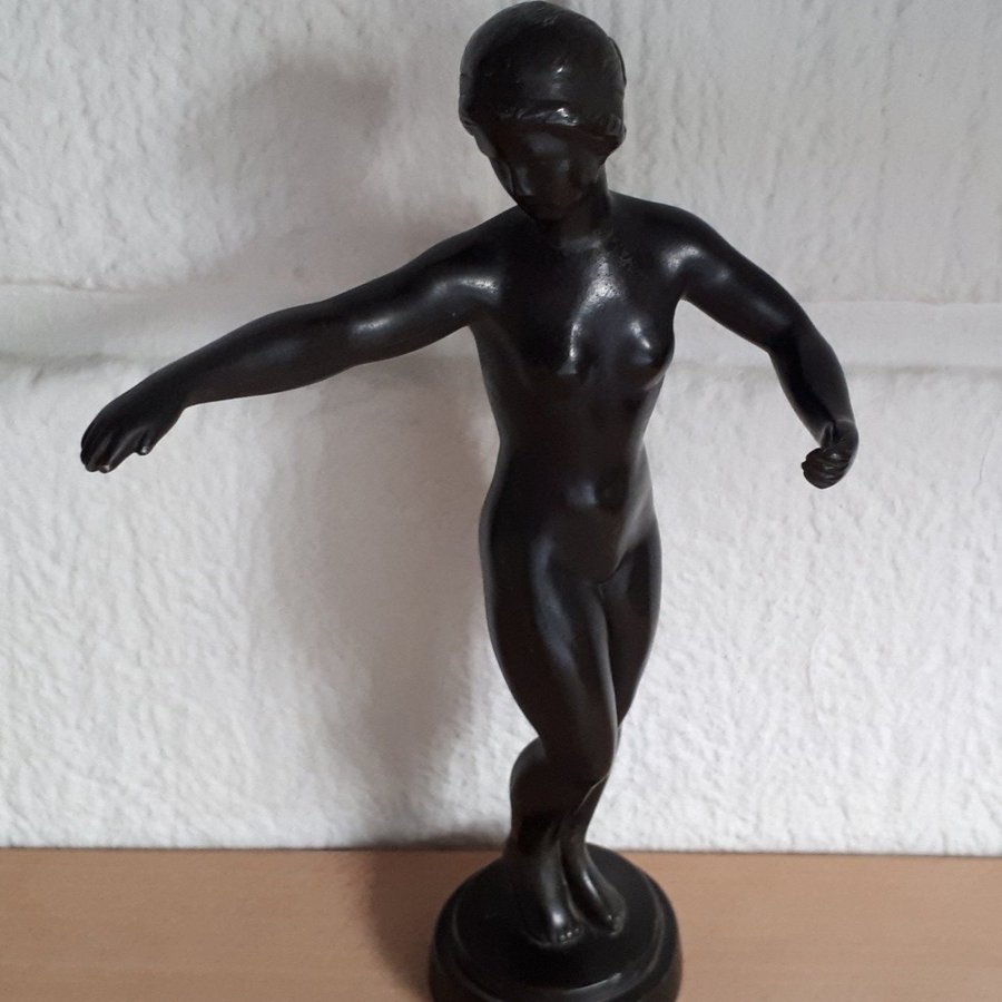 Just Andersen 1930-40s Kvinde Figur 1kg 25cm Kvinna Figurer Skulpturer Dansk