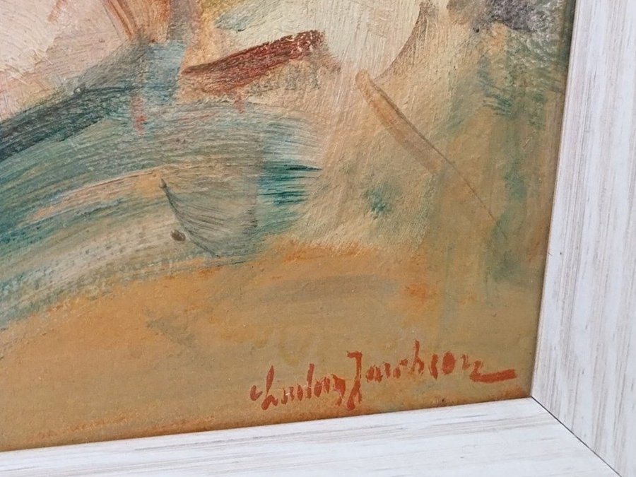 Original LUDVIG JACOBSEN (1890-1957) Signed Målning. Oljemålning. Oliemaleri.