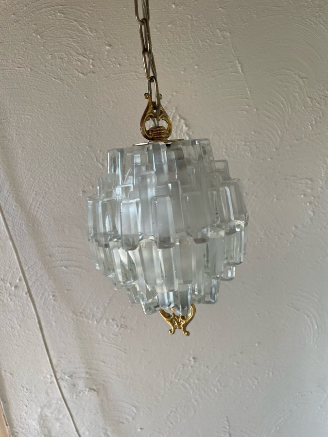 Taklampa fönsterlampa lampa GBW 205 retro vintage art Deco mässing glas