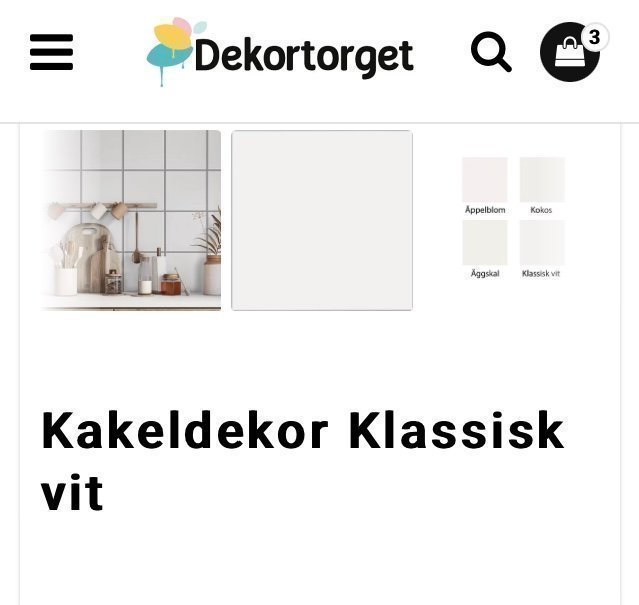 Kakeldekor från Dekortorget klassisk vit