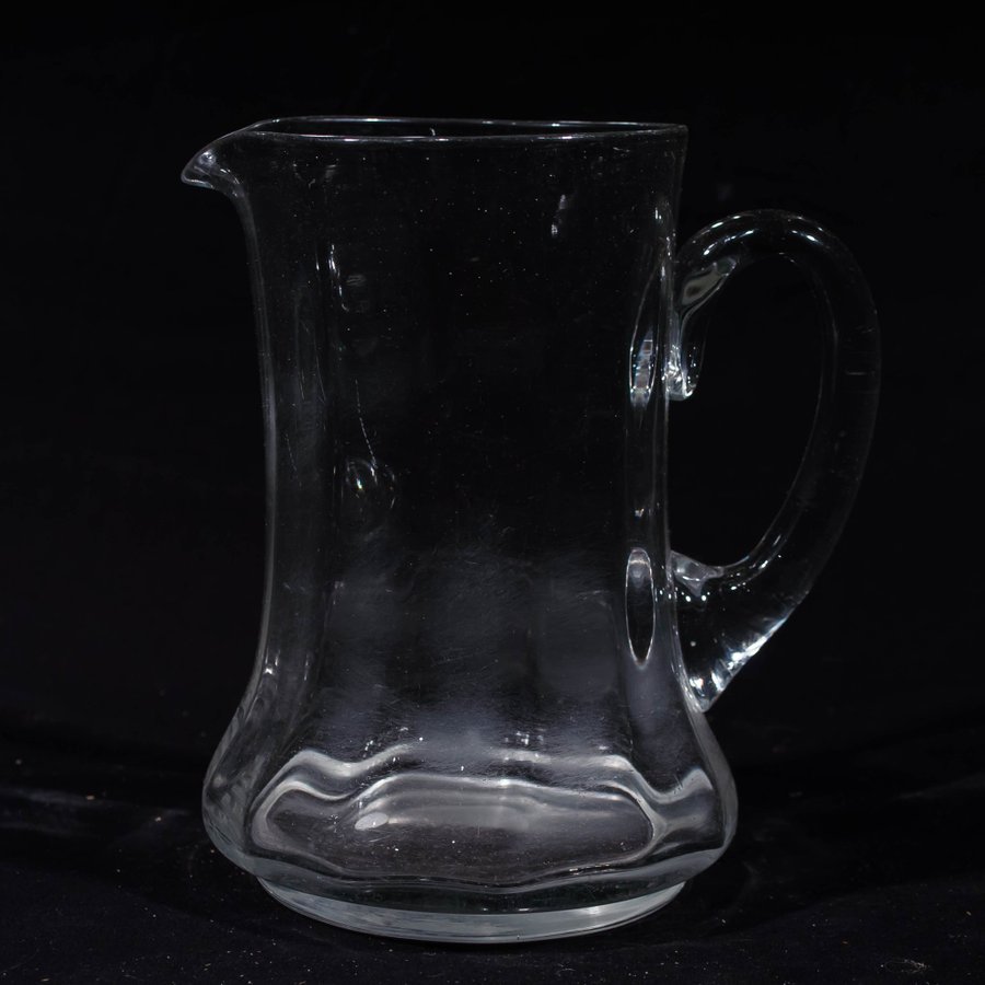 Kanna, glas, optikblåst, 1800-tal