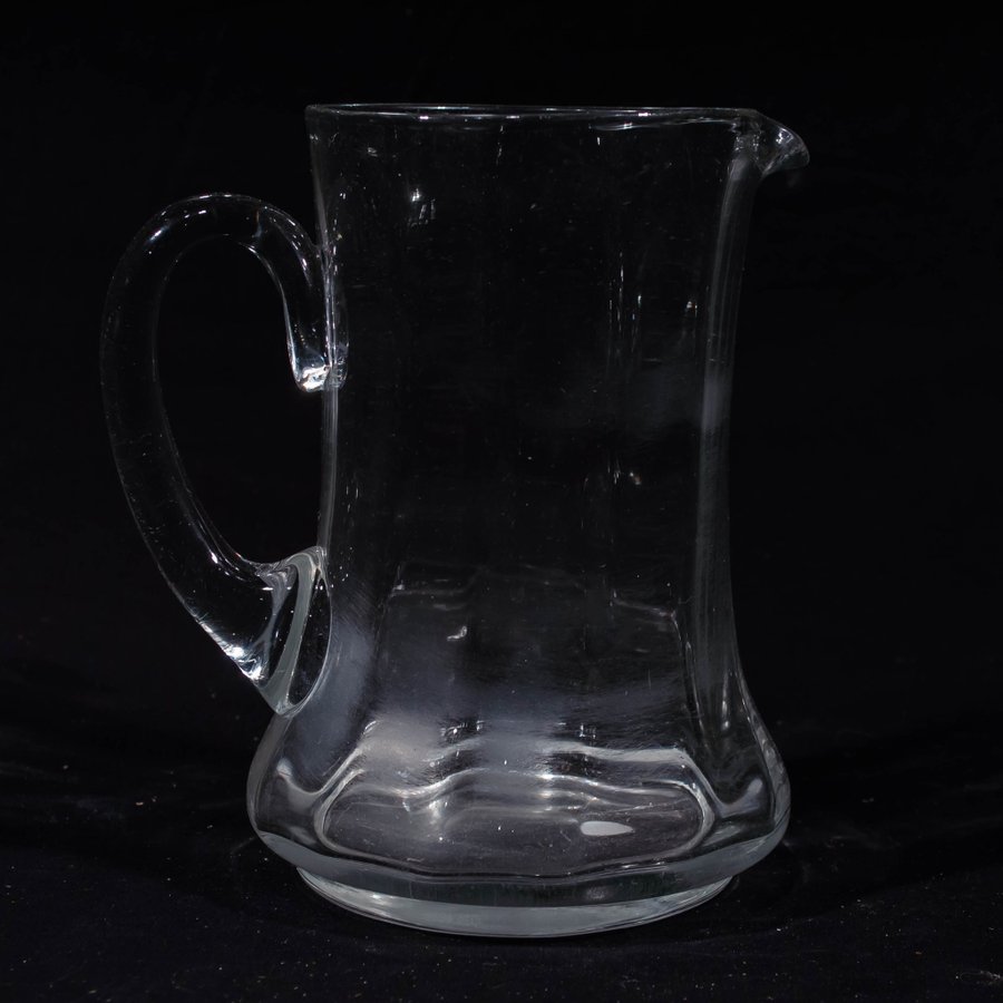 Kanna, glas, optikblåst, 1800-tal