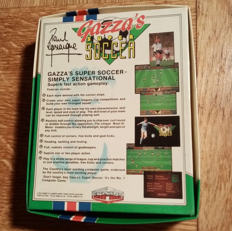 Gazza´s Super Soccer (Empire Software) [Med Klistermärke] - Commodore 64 Spel