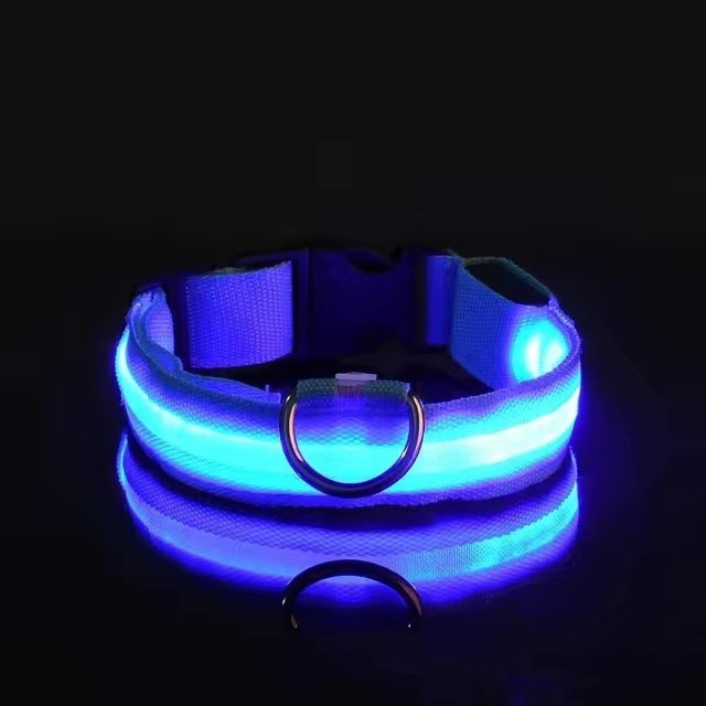 Upplyst Hundhalsband med LED - Blinkande och Lysande Nylonhalsband