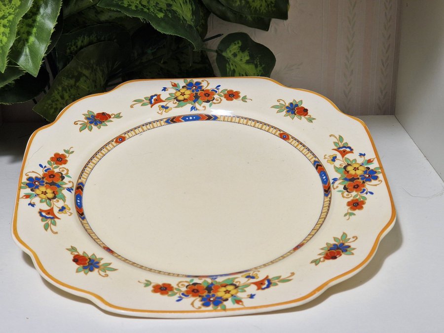 Vackert fat handmålat vintage art deco Titan Ware Adams