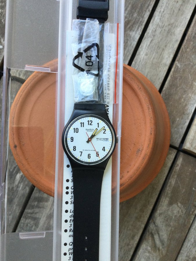 Swatch Classic GB 706 NOS NIB 1985 vintage rare Collectors Watch från dödsbo