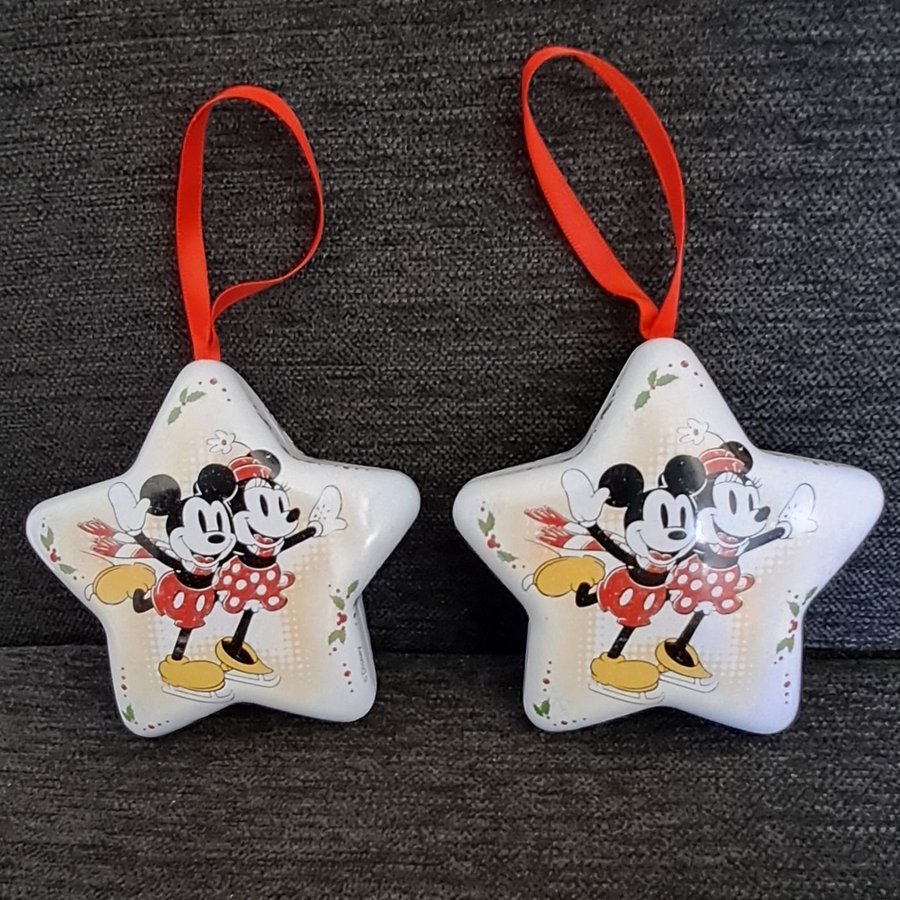 2 st Mickey Mouse disney julpynt/plåtask