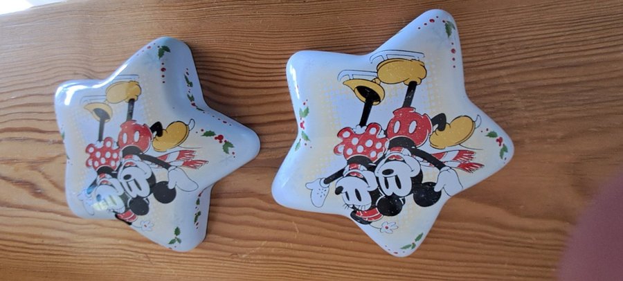 2 st Mickey Mouse disney julpynt/plåtask