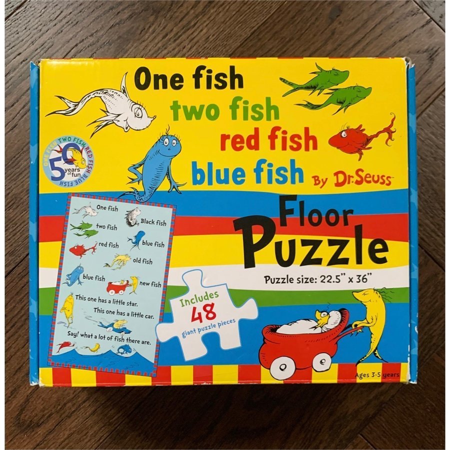 Dr Seuss Golvpussel - One Fish, Two Fish, Red Fish, Blue Fish