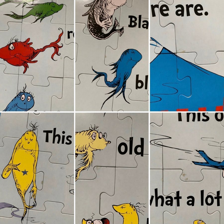 Dr Seuss Golvpussel - One Fish, Two Fish, Red Fish, Blue Fish