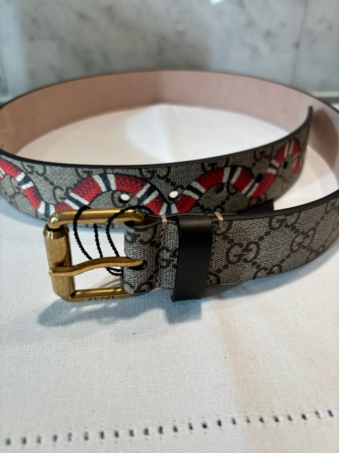 Ny Gucci GG SUPREME SNAKE BELT